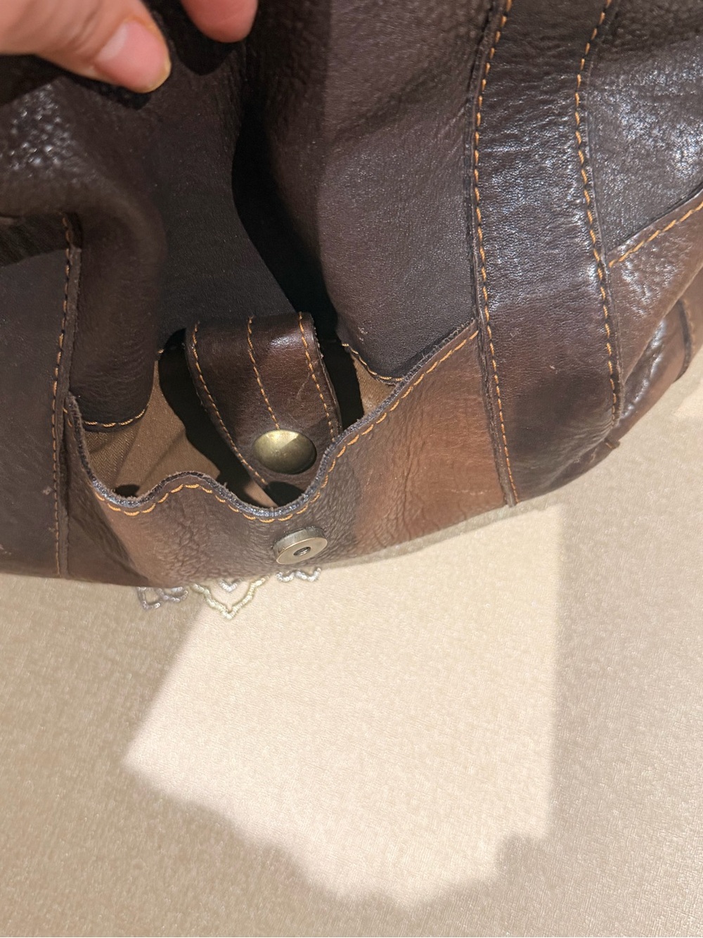 Caterina lucchi Classic Brown Leather Tote Bag - Made in Italy - Picture 6 of 9